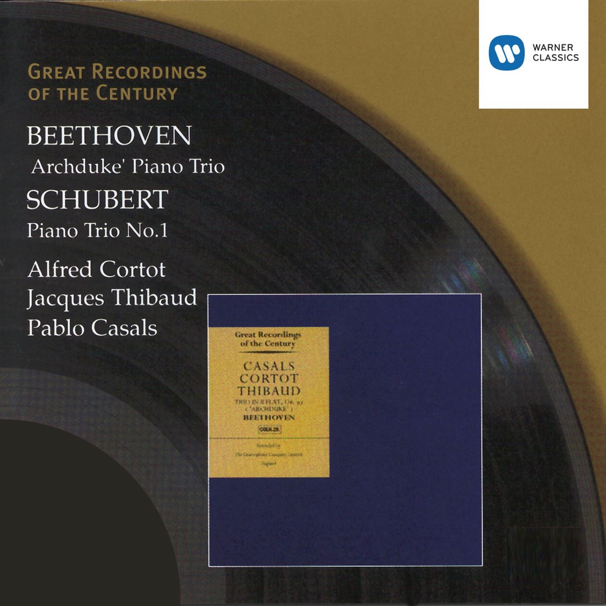 Beethoven/Schubert: Piano Trios by Jacques Thibaud & Pablo Casals album cover