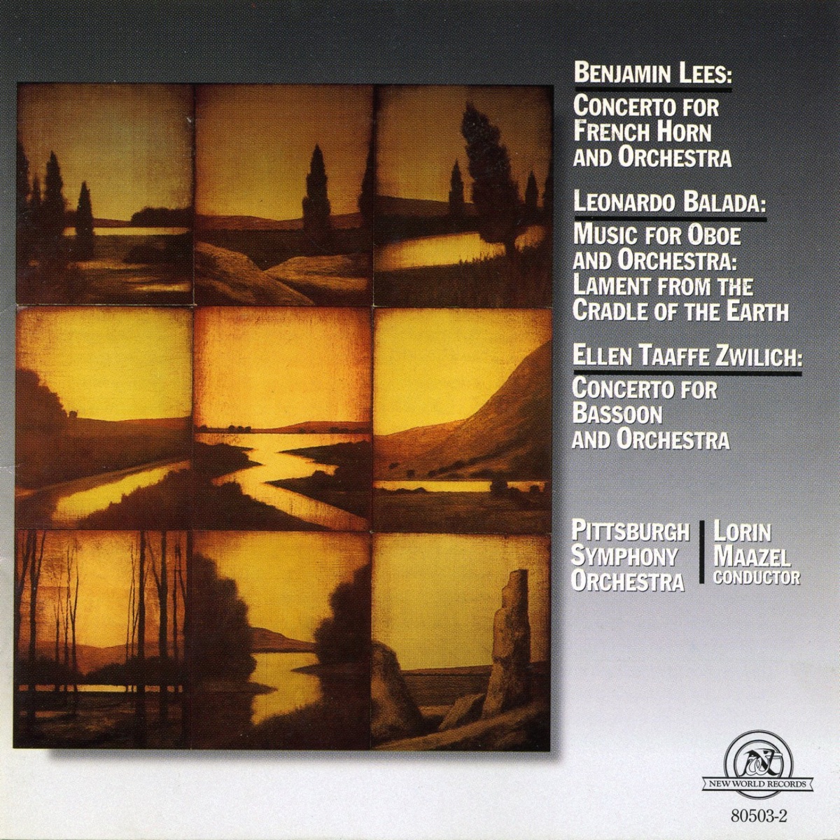 Balada/Lees/Zwilich: Concerti by Pittsburgh Symphony Orchestra, William Caballero, Cynthia Koledo DeAlmeida, Nancy Goeres & Lorin Maazel album cover