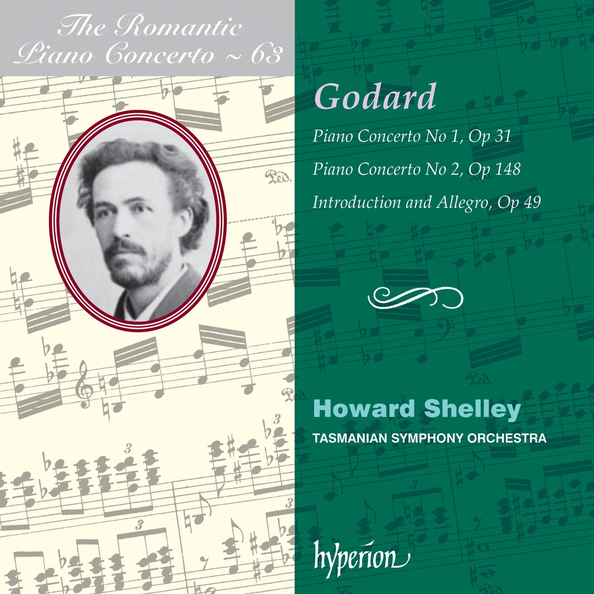Godard: Piano Concertos by Howard Shelley & Tasmanian Symphony Orchestra album cover