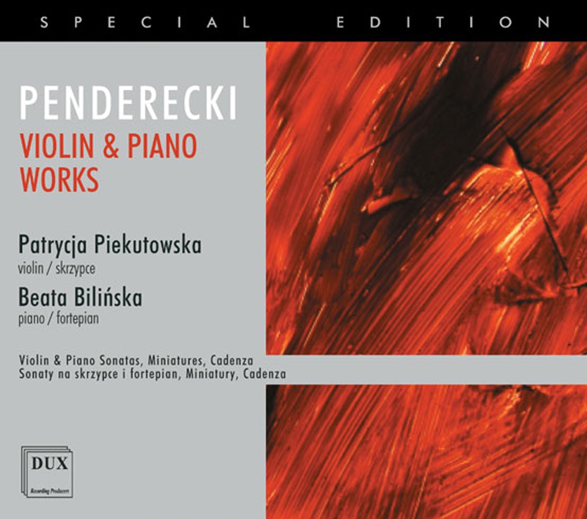 Penderecki: Violin & Piano Works by Beata Bilińska & Patrycja Piekutowska album cover