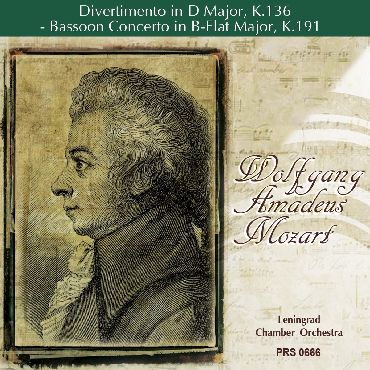 Mozart: Divertimento in D Major, K. 136 - Bassoon Concerto in B-Flat Major, K. 191 by Lazar Gozman & Leningrad Chamber Orchestra album cover