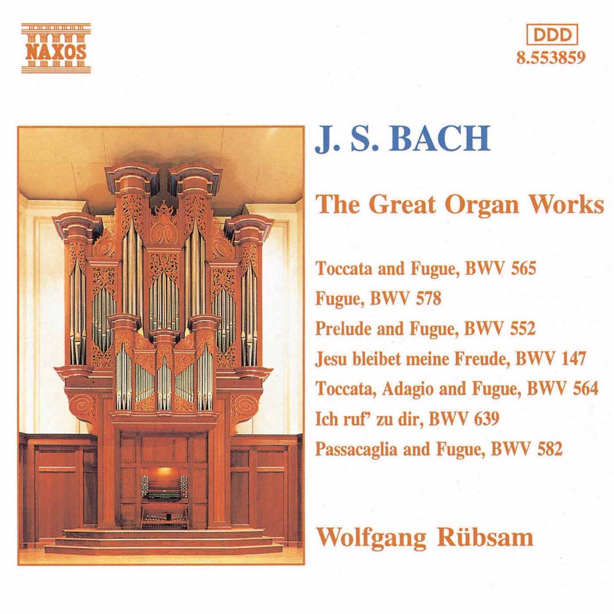 Bach, J.S. : Great Organ Works by Wolfgang Rübsam & Bertalan Hock album cover