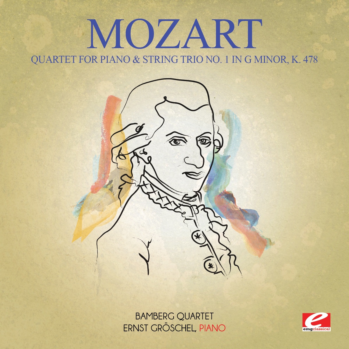 Mozart: Quartet for Piano & String Trio No. 1 in G Minor, K. 478 (Remastered) - EP by Bamberg Quartet & Ernst Gröschel album cover