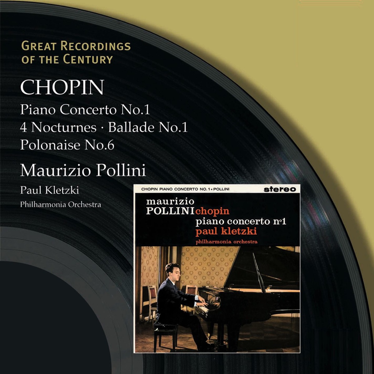 Chopin: Piano Concerto No. 1, 4 Nocturnes, Ballade No. 1 & Polonaise No. 6 by Paul Kletzki, Philharmonia Orchestra & Maurizio Pollini album cover
