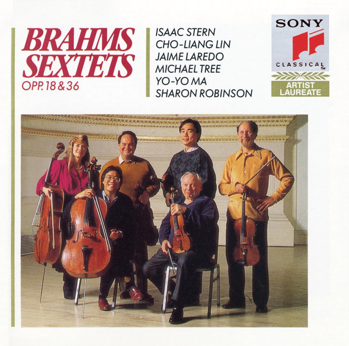 Brahms: Sextets, Opp. 18 & 36 by Yo-Yo Ma, Cho-Liang Lin, Emanuel Ax, Isaac Stern, Jaime Laredo, Michael Tree & Sharon Robinson album cover