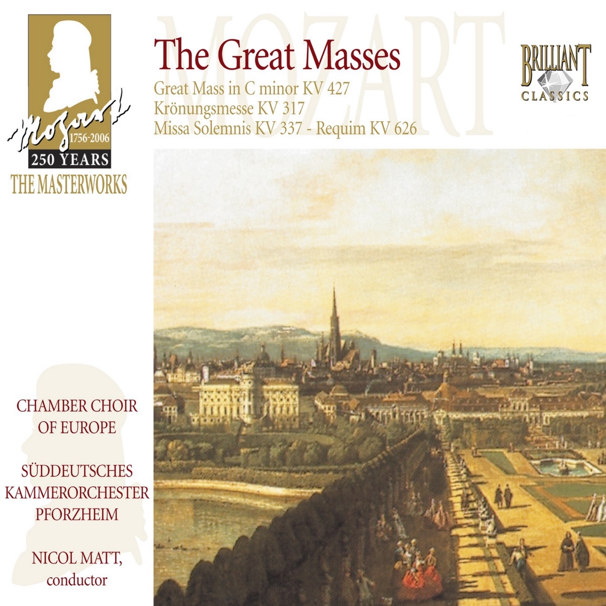 Mozart: The Great Masses by Chamber Choir of Europe, Nicol Matt & Südwestdeutsches Kammerorchester Pforzheim album cover
