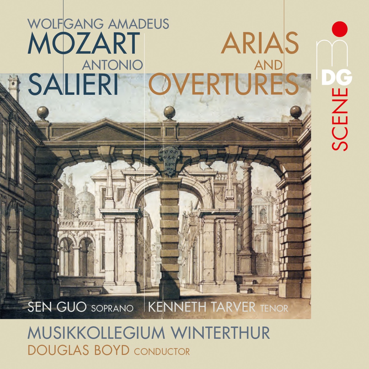 Mozart & Salieri: Arien und Ouvertüren by Sen Guo, Kenneth Tarver, Musikkollegium Winterthur & Douglas Boyd album cover