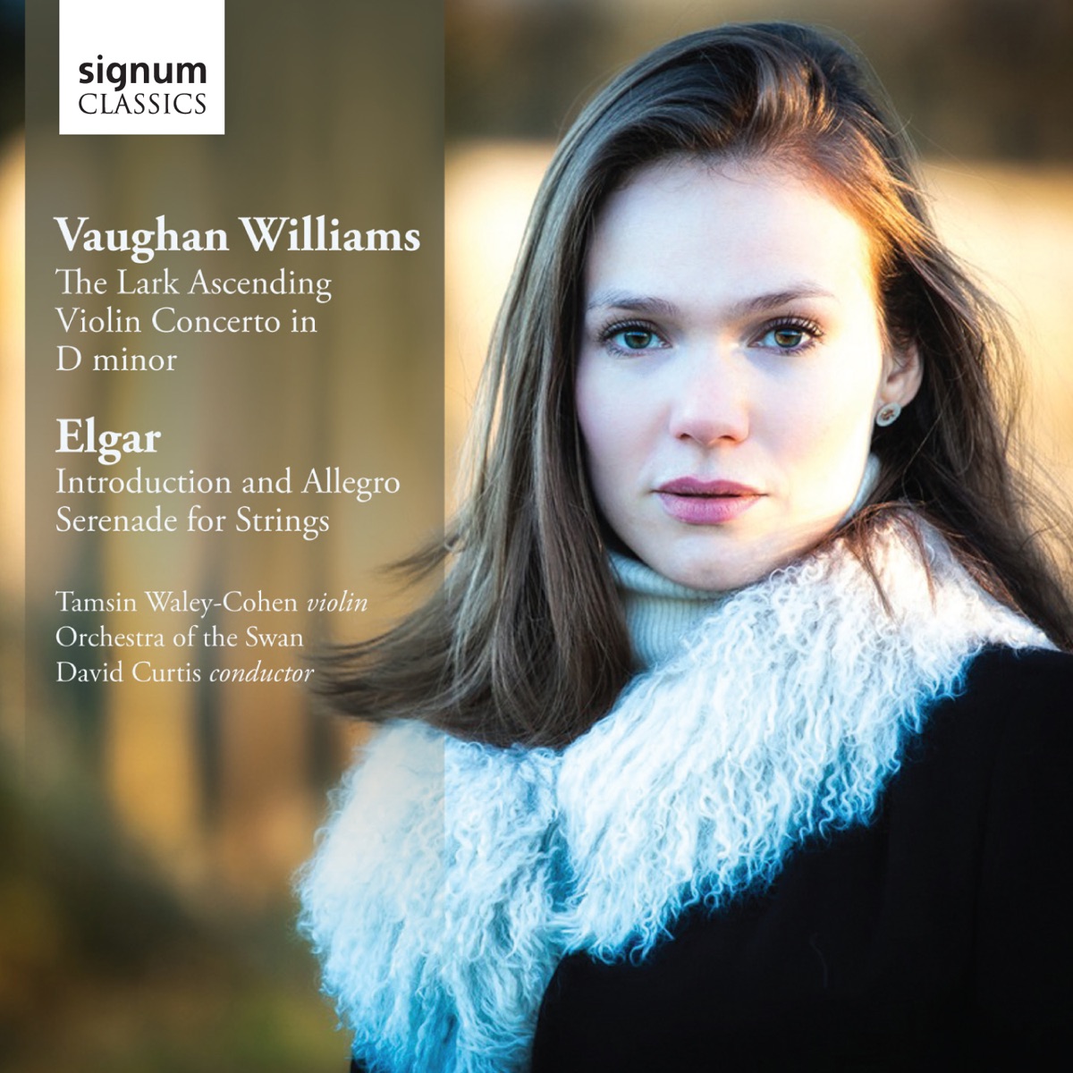 Vaughan Williams: The Lark Ascending, Violin Concerto in D Minor - Elgar: Introduction & Allegro, Serenade for Strings by Tamsin Waley-Cohen, Orchestra of the Swan & David Curtis album cover