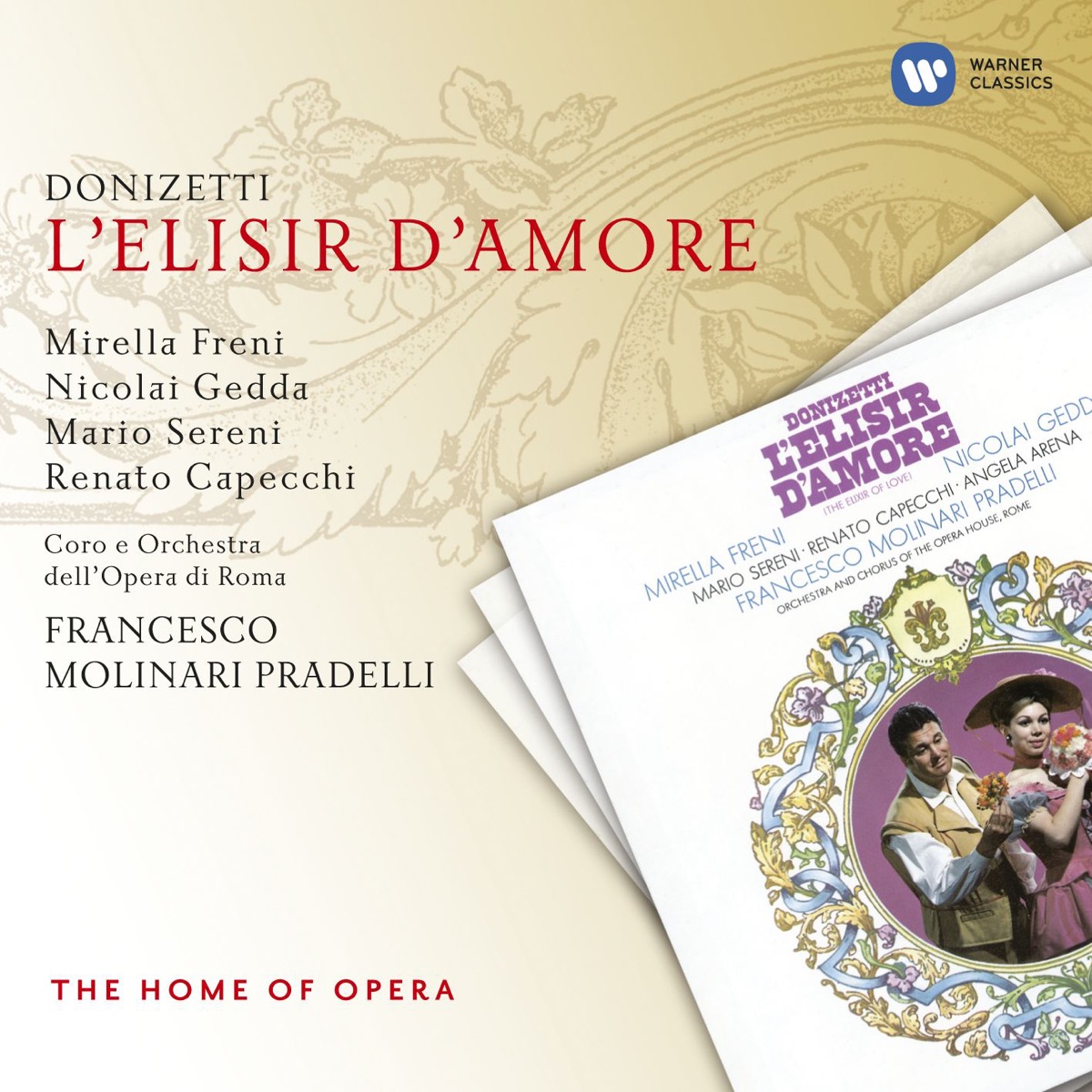 Donizetti: L'elisir d'amore by Mario Sereni, Renato Capecchi, Francesco Molinari-Pradelli, Orchestra dell'opera di Roma, Mirella Freni & Nicolai Gedda album cover