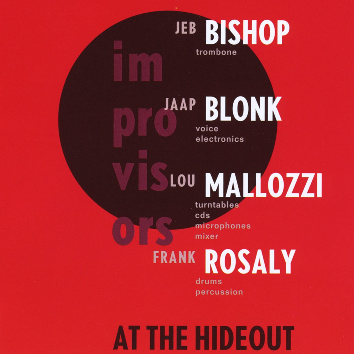 At the Hideout by Jaap Blonk, Jeb Bishop, Lou Mallozzi & Frank Rosaly album cover