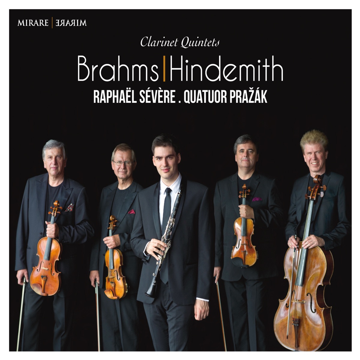 Brahms & Hindemith: Clarinet Quintets by Raphaël Sévère & Pražák Quartet album cover