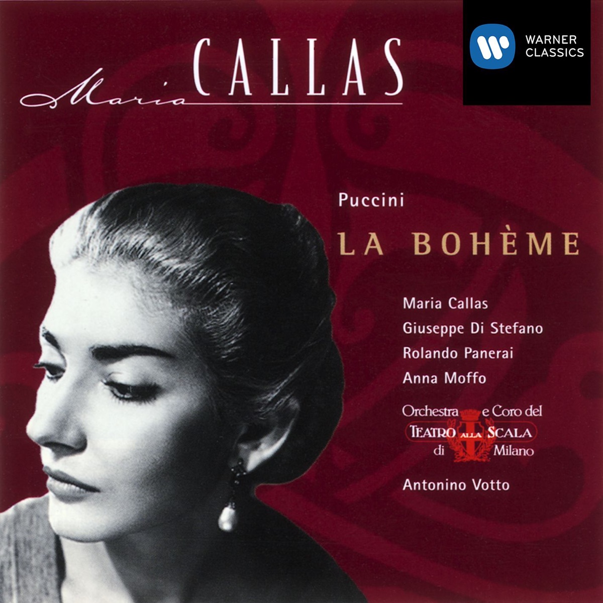 Puccini: La Bohème (Highlights) by Maria Callas, Teatro Alla Scala Orchestra, Coro del Teatro alla Scala di Milano, Giuseppe di Stefano & Antonino Votto album cover