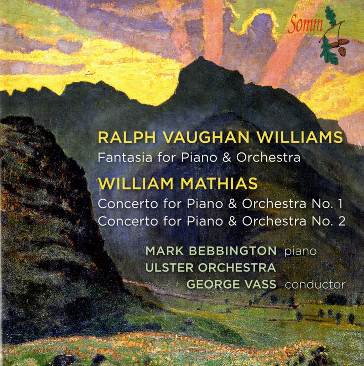 Mathias: Piano Concertos Nos. 1 & 2 - Vaughan Williams: Fantasia by Mark Bebbington, Ulster Orchestra & George Vass album cover