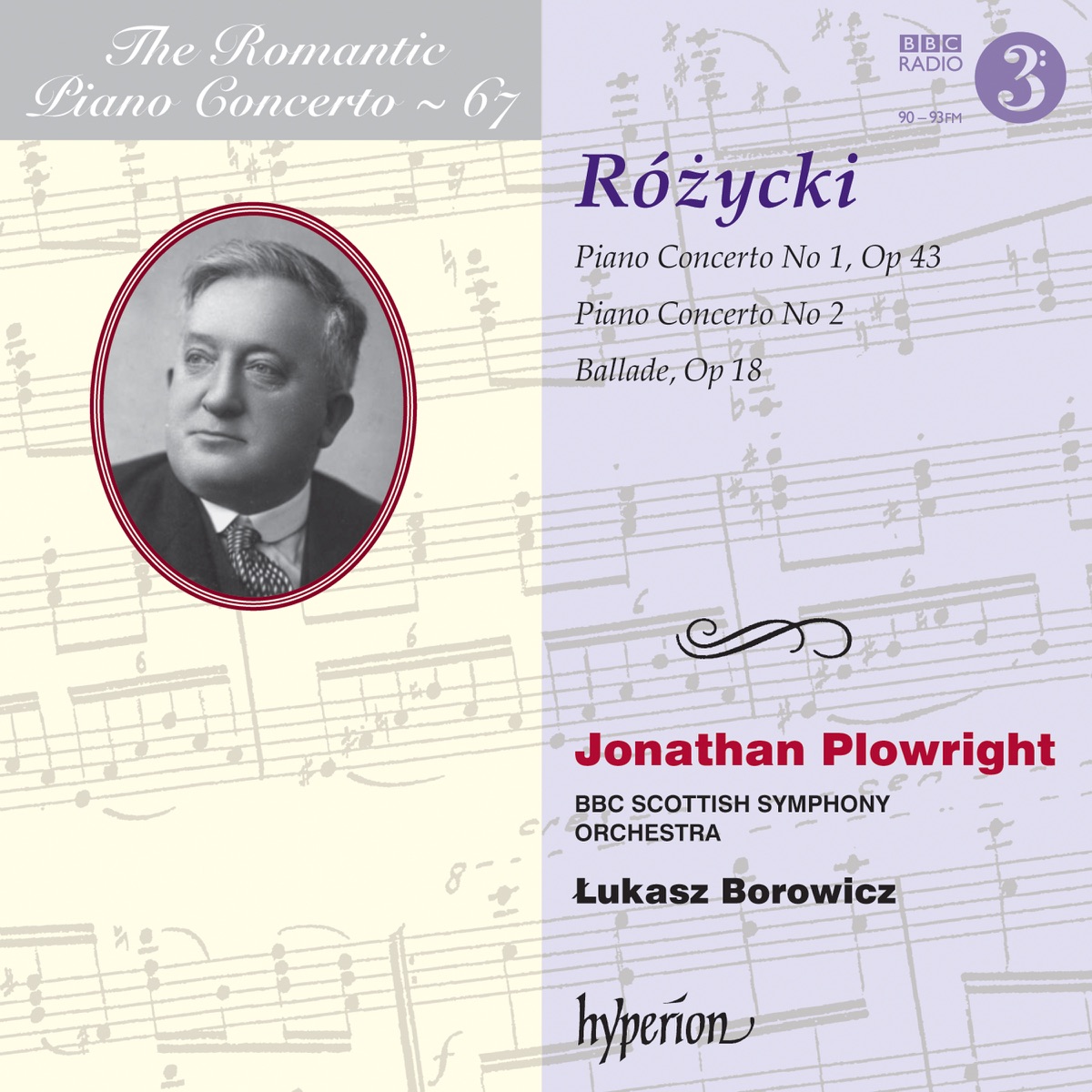 Różycki: Piano Concertos by Jonathan Plowright, BBC Scottish Symphony Orchestra & Łukasz Borowicz album cover