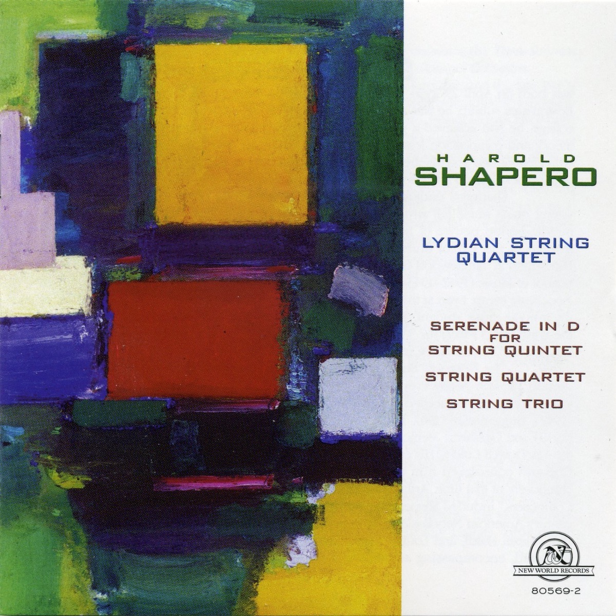 Harold Shapero: Lydian String Quartet by The Lydian String Quartet album cover
