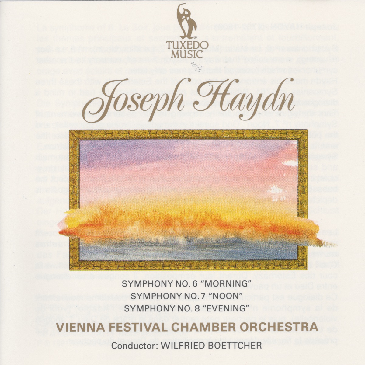 Haydn: Symphony No. 6, Hob I:6 "Morning", No. 7, Hob I:7 "Noon" & No. 8, Hob I:8 "Evening" by Wilfried Boettcher & Vienna Festival Chamber Orchestra album cover