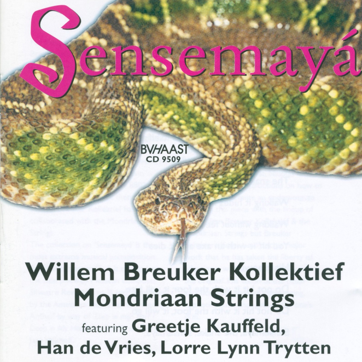 Sensemayá (feat. Greetje Kauffeld, Han De Vries & Lorre Lynn Trytten) by Mondriaan Strings & Willem Breuker Kollektief album cover