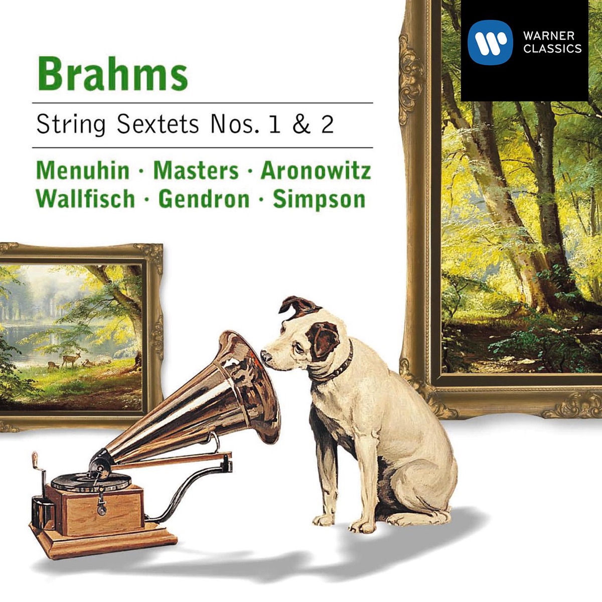 Brahms: String Sextets Nos. 1 & 2 by Derek Simpson, Maurice Gendron, Cecil Aronowitz, Ernst Wallfisch, Robert Masters & Yehudi Menuhin album cover