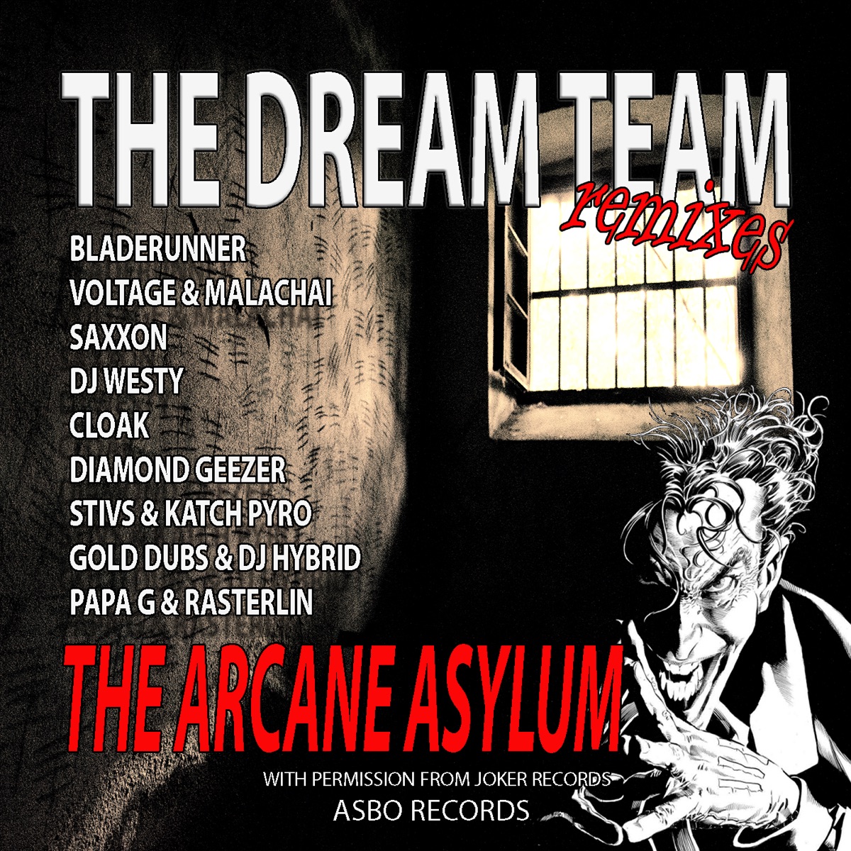 The Joker Project Vol 2 (Aracane Asylum) [feat. Voltage, Saxxon & Bladerunner] by The Dream Team album cover