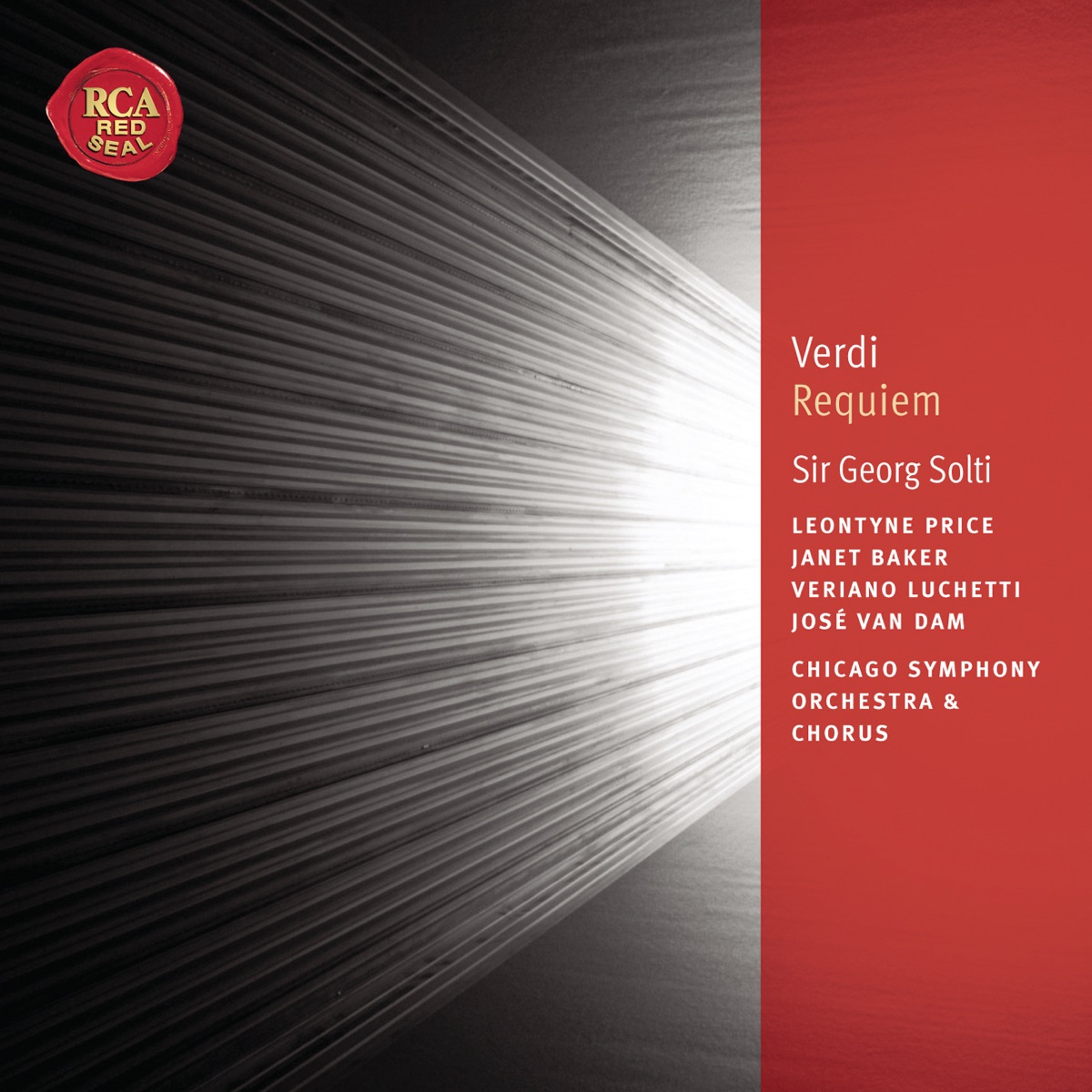 Verdi: Requiem by Sir Georg Solti, Chicago Symphony Chorus, Veriano Luchetti, Chicago Symphony Orchestra, Arthur M. Fierro, Margaret Hillis, José Van Dam, Dame Janet Baker & Leontyne Price album cover