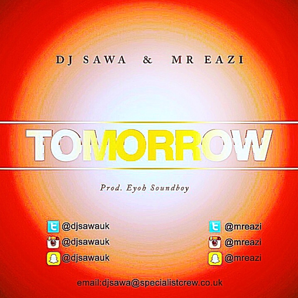 Tomorrow (feat. Mr Eazi) - Single by Dj Sawa album cover