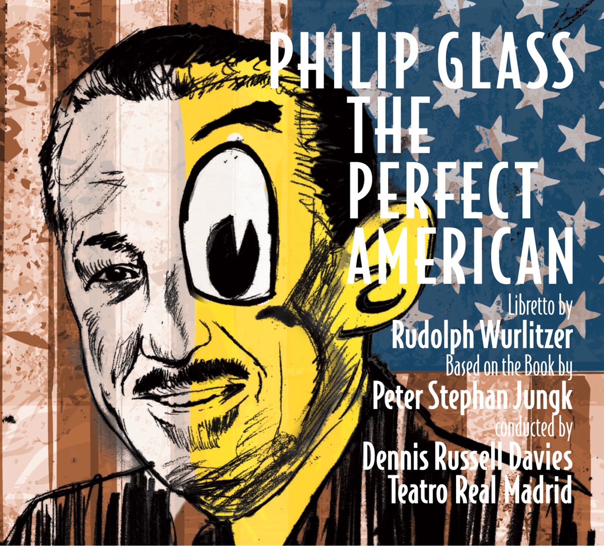 Philip Glass: The Perfect American by Dennis Russell Davies & Orquesta Sinfónica de Madrid album cover