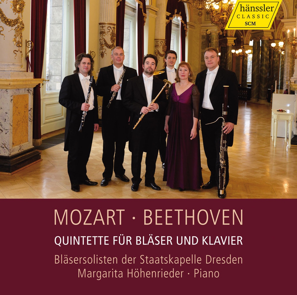 Mozart & Beethoven: Quintets for Winds & Piano by Margarita Höhenrieder & Bläsersolisten der Dresden Staatskapelle album cover