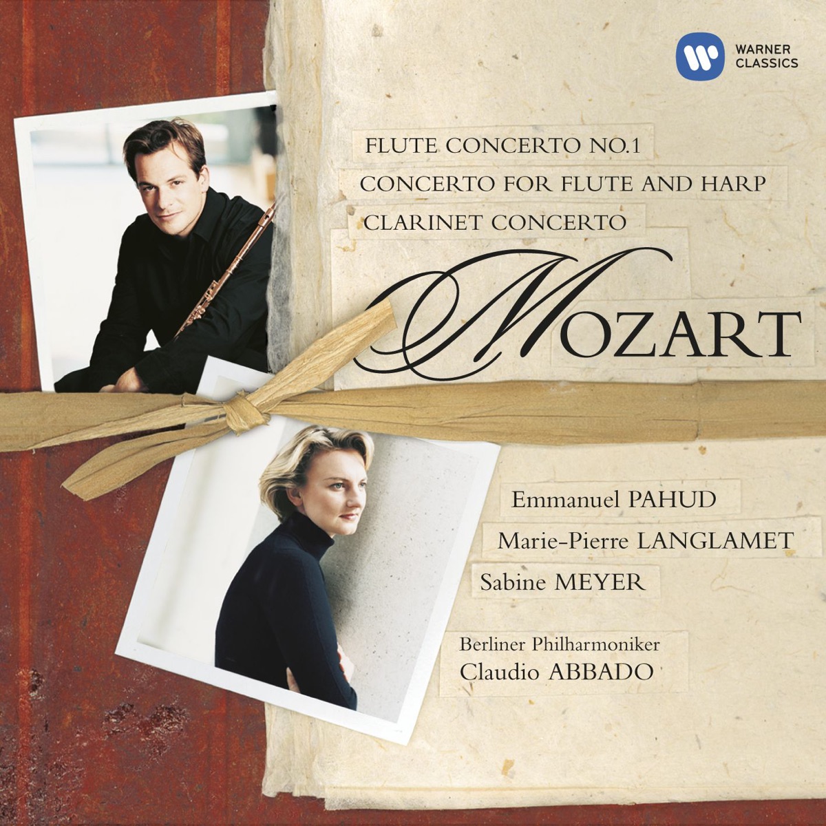 Mozart: Flute, Flute & Harp & Clarinet Concerti by Berlin Philharmonic, Emmanuel Pahud, Sabine Meyer, Claudio Abbado & Marie-Pierre Langlamet album cover