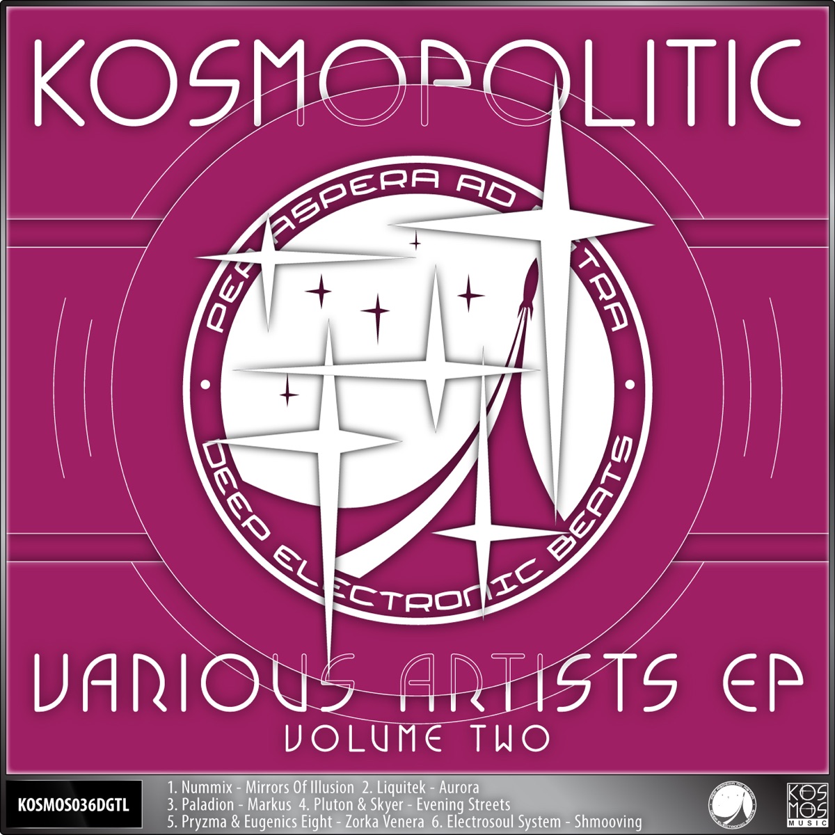 V/A Kosmopolitic Ep Vol.2 by Nummix, Electrosoul System, Eugenics Eight, Pryzma, Pluton & Skyer, Paladion & Liquitek album cover