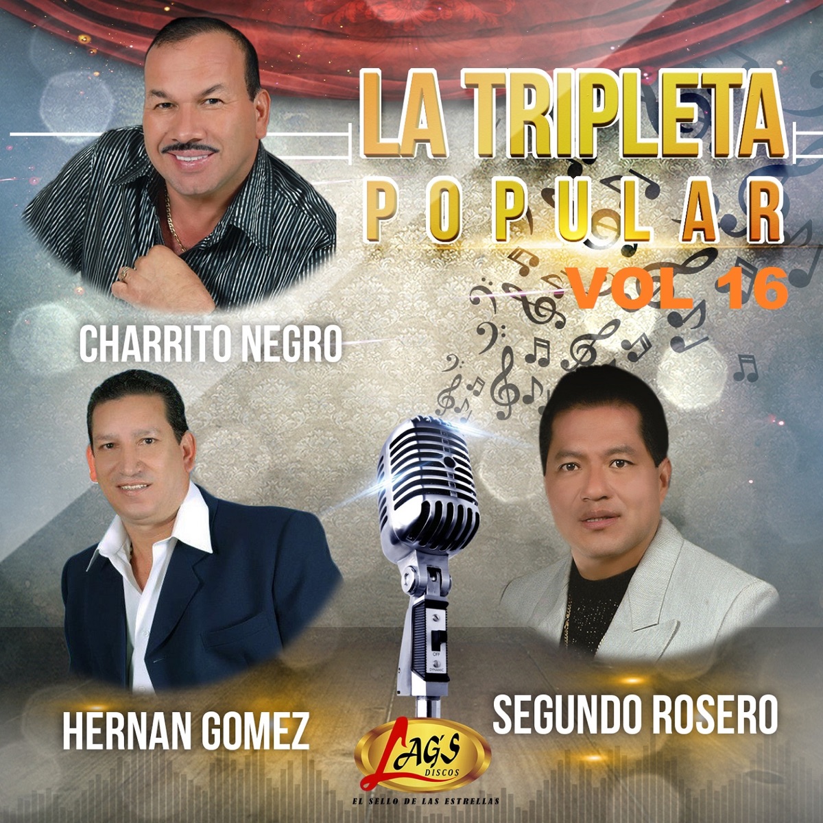 La Tripleta Popular, Vol. 16 by El Charrito Negro, Hernan Gómez & Segundo Rosero album cover