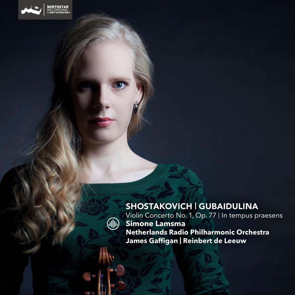 Shostakovich: Violin Concerto No. 1, Op. 77 - Gubaidulina: In tempus praesens by Simone Lamsma & Netherlands Radio Philharmonic Orchestra album cover