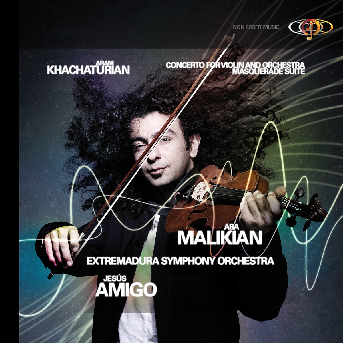 Khachaturian: Violin Concerto in D Minor & Masquerade Suite by Ara Malikian, Extremadura Symphony Orchestra & Jesus Amigo album cover